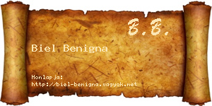 Biel Benigna névjegykártya